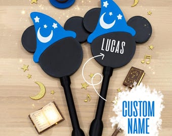 Custom Name Sorcerer Mickey Tap to Pay Magic Wand, Personalized 3D Credit Card Holder, Fantasia Disney Inspired Contactless Payment Wand