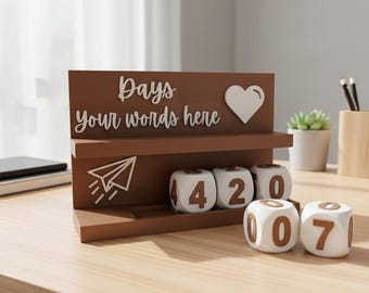Personalized Goals 3D Printed Days Until Counter, Customized Event Countdown Sign, Achievement Progress Tracker, Unique Countdown Decor Gift