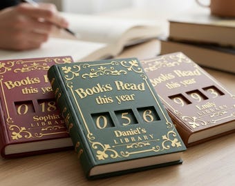 Custom Name Library Bookshelf Tracker Sign, 3D Print Books Read This Year Name Library, Personalized Book Lover Gift, Reading Books Counter