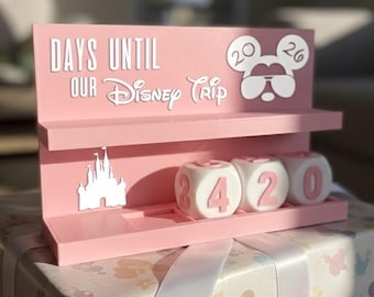3D Printed Days Until Our Disney Trip 2026 Countdown Sign, Vacation Countdown Tracker, Family Vacation Gift, Disney Lover Room Decor