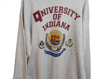 Sudadera vintage de los 90 de la Universidad de Indiana, talla XXL, promoción de la emisora de radio rock Q95.