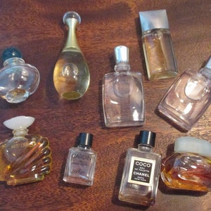 Nine Vintage Miniature Perfume Bottles Coco Miracle Beautiful 