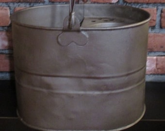 Vintage Mop Pail Bucket Galvanized Steel Rustic Home Decor Weddings Wine Cooler