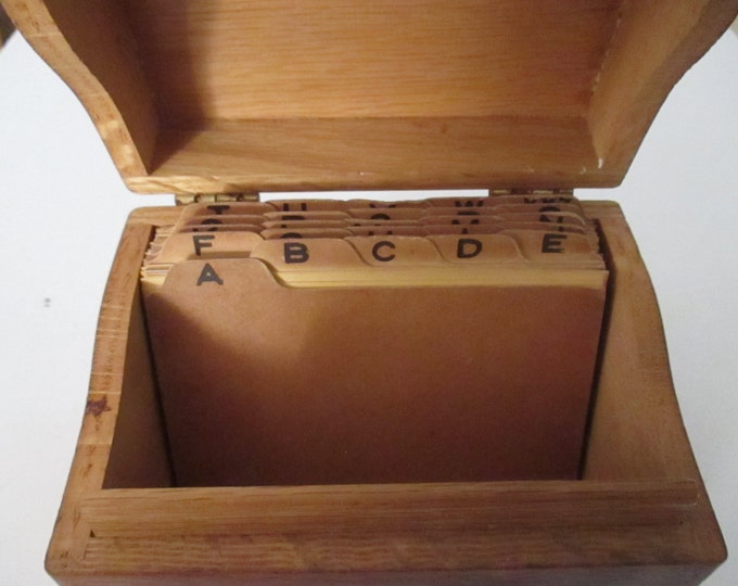 Vintage Wood Boxes Recipe Box Card File Boxes Index Cards Etsy