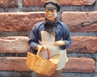 French Santon Baker Clay Figure Figurine Made in France Syndicate Des Santonhiers De Provence Veritable Santon d'Argile