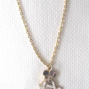 Collar para niña con dije de Minnie Mouse, tono dorado, joyería vintage de Disney imagen 3
