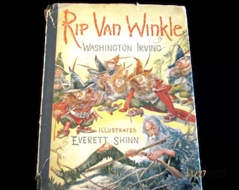 Rip Van Winkle Washington Irving 1939 First Edition Hardcover Book Illustrated Everett Shinn