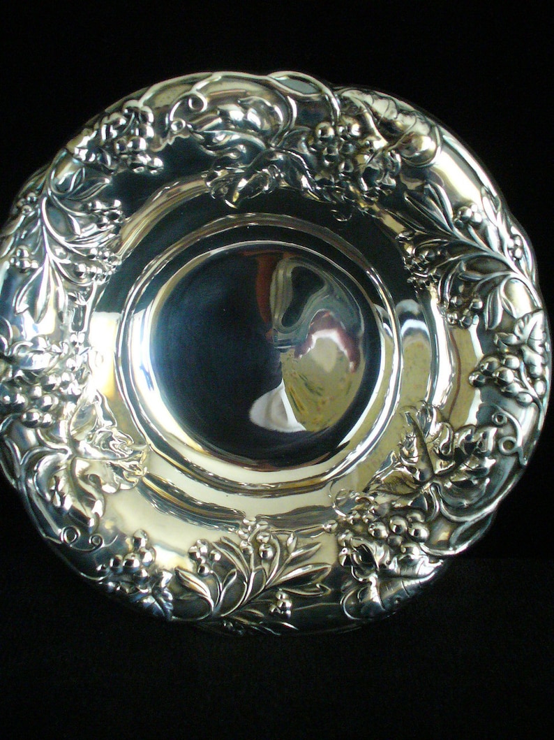Silverplate Bowl Pilgrim Silver Co Vintage Candy Dish Repousse' Silver Plate Gift Tabletop Decor Housewarming Birthday image 1