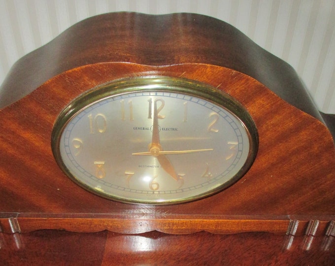 Mantel Clock Westminster Chime Vintage General Electric G E Tabletop