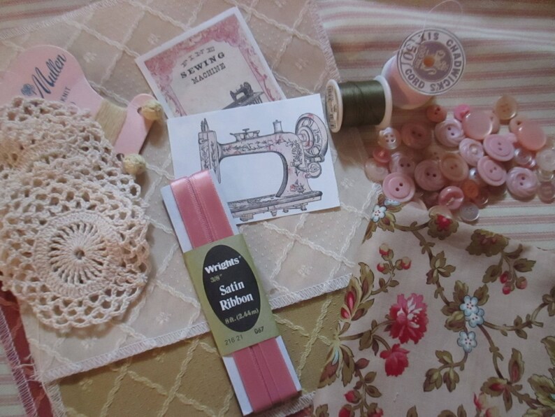 Sewing Notions Sewing Kits Fabrics Buttons Pink Ribbon Pinks Etsy