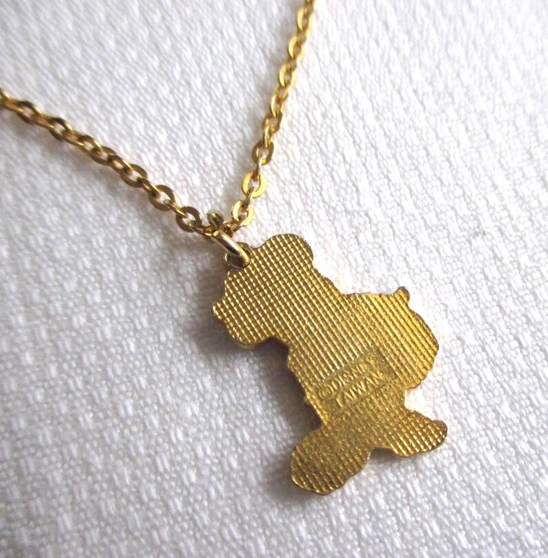 Collar para niña con dije de Minnie Mouse, tono dorado, joyería vintage de Disney imagen 4