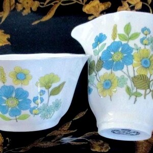 Royal Grafton Sugar Creamer Retro Bone China Wedding Bridal Shower Housewarming Gifts Mod Dining Entertaining 70&#39;s Floral