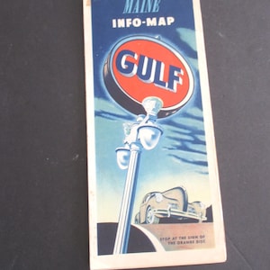 Gulf Maine Info-Map Lithograph Road Maps 35 1/2" X 18 1/2"
