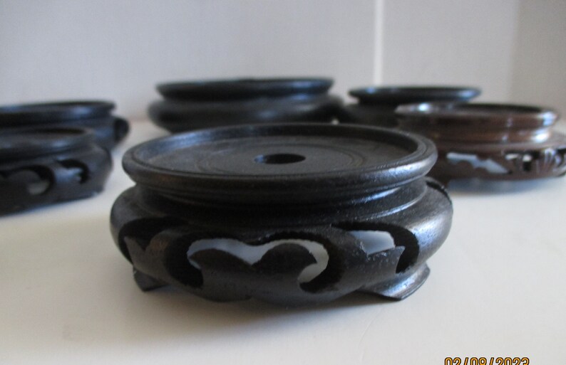 Six Assorted Wooden Lamp Vase Bases Vintage Display Pedestals Etsy