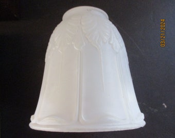 Frosted Glass Lamp Shade Raised Acanthus Leaf Pattern Repair Repalcement Supplies