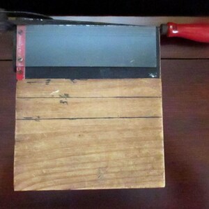 Chandler Paper Cutter Small Wood Base All Steel Metal Blade Vintage Trimmer Card Making Scrap Cutting Trimmer Paper Crafts Red Wooden Handle