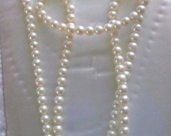 Vintage MIKIMOTO Pearl Necklace Sterling Silver Clasp Cultured