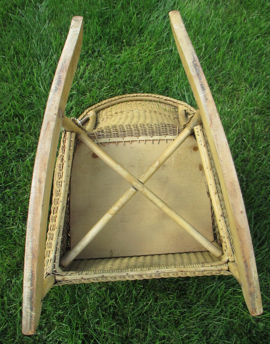 Silla mecedora de mimbre para niños cubierta a mano cojín de | Etsy