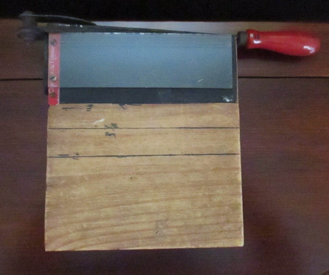 Chandler Paper Cutter Small Wood Base All Steel Metal Blade Etsy