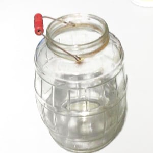 Glass Pickle Jar Original Red Wooden Handle Antique Vintage Collectibles Father&#39;s Day Gifts