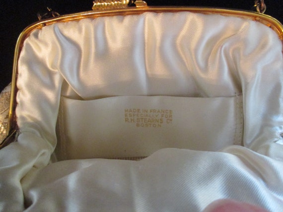 Brocade Evening Bag Gold Wrist Chain Strap Vintag… - image 4