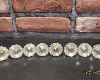 Eight Glass Knobs Dresser Cabinet Vintage Furniture Accessories Replacement Pulls