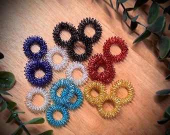 Acupressuurringen (2 stuks) – Intensieve sensorische fidgetring voor vingerstimulatie, stressverlagende ring voor volwassenen en kinderen