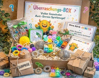 Überraschungsbox Anti-Stress Fidget Toys | ADHS Geschenk | Sensorische Spielzeuge für Kinder & Erwachsene | Wert höher als Preis