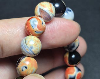 Bracciale con perline di agata multicolore - Gioielli con pietre preziose boho