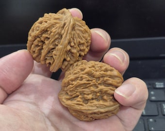 Nueces Wenwan para ejercitar las manos, bolas naturales de nuez de 4 cm, regalo para masaje de manos