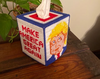 Trump tissue box cover