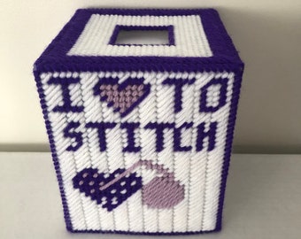 I Love to Stitch Tissue Box Cover