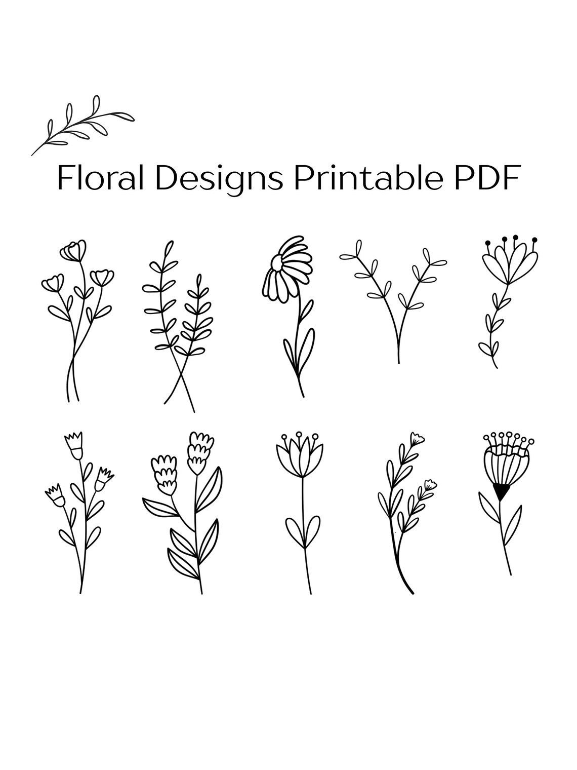 Floral Stick and Stitch Embroidery Patterns: 40 Printable Designs (PDF ...