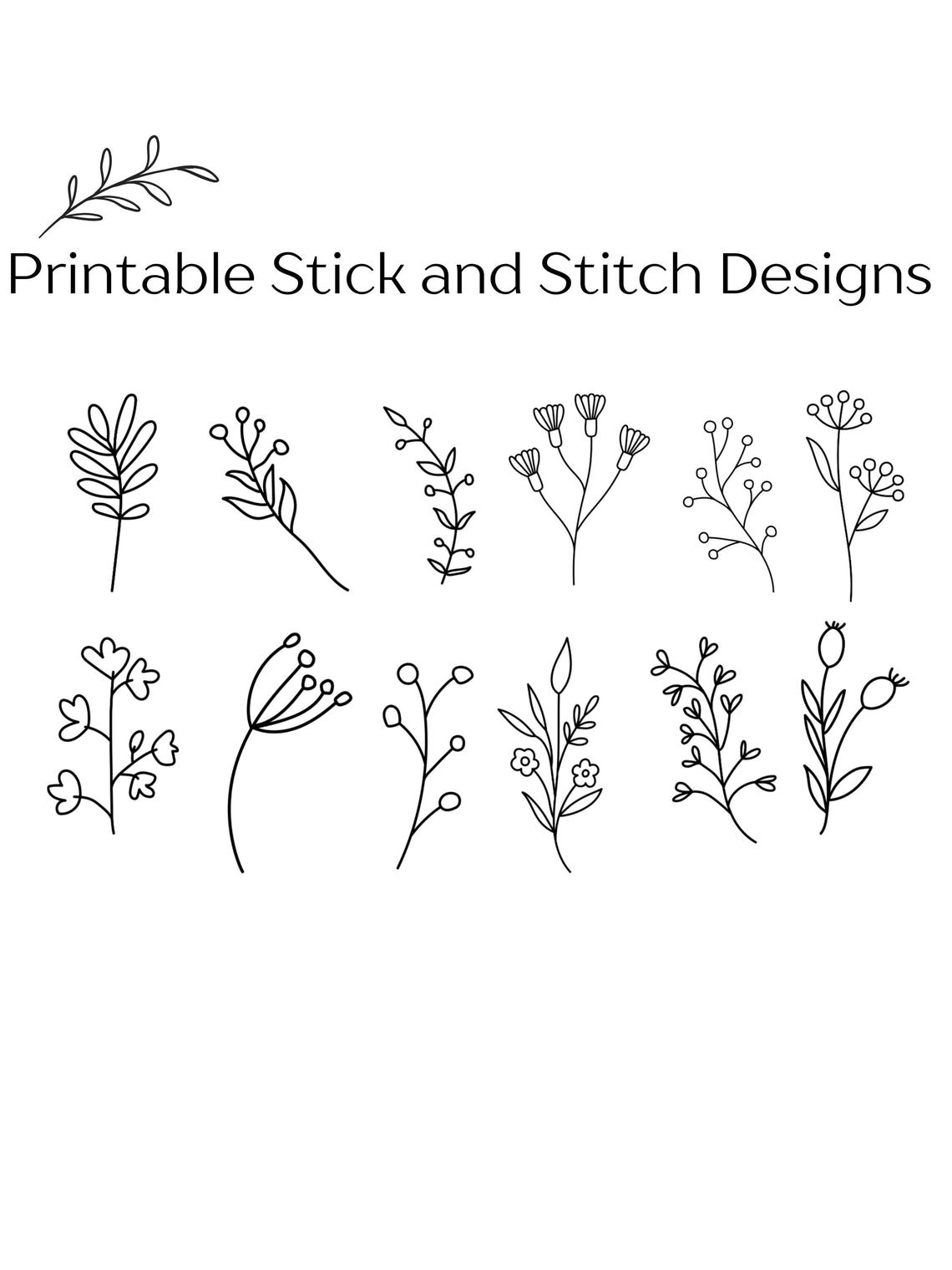 Floral Stick and Stitch Embroidery Patterns: 40 Printable Designs (PDF ...