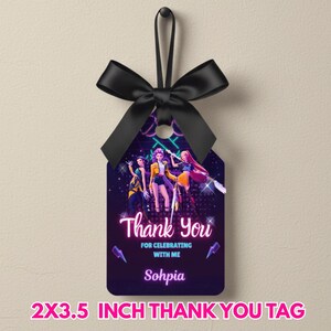 Kpop Demon Hunter Thank You Tags, Editable Party Favor, Kpop Gift Tag image 4