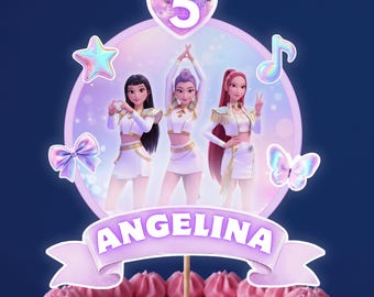 K-Pop Cake Topper, Birthday Party Decoration, Custom Name & Age