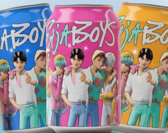 Kpop Saja Boys Soda Can Labels | 6 Colors Printable Huntrix 12oz