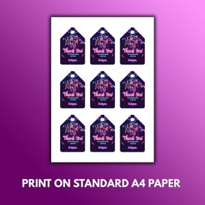 Kpop Demon Hunter Thank You Tags, Editable Party Favor, Kpop Gift Tag image 8