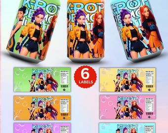 KPOP Rumi Mira Zoey Soda Can Label | Printable Anime Girls Soda