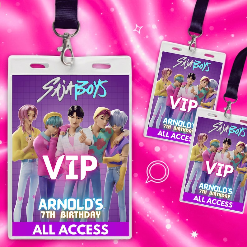 Kpop Saja Boys VIP Pass, Editable Huntrix ID Badge Canva Template - Etsy