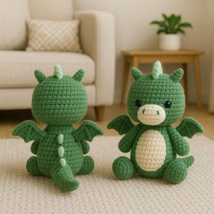 Amigurumi Dragon Crochet Pattern PDF – Cute Baby Dragon Toy Tutorial – Häkelanleitung Englisch & Deutsch – Digital Download