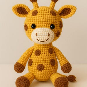 Schema all&#39;uncinetto per giraffa Amigurumi in PDF - Tutorial per un simpatico giocattolo a forma di animale da safari - Download digitale istantaneo