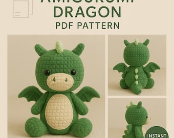 Amigurumi Dragon Crochet Pattern | Plush Toy Tutorial PDF | Beginner–Intermediate Pattern
