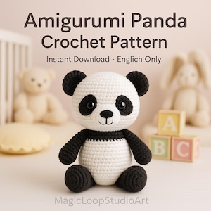 Amigurumi Panda Virkmönster: DIY Plyschleksak (PDF-guide)