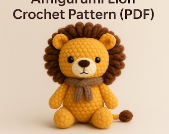 Amigurumi Lion Crochet Pattern PDF | Easy Safari Animal Toy | Beginner Crochet Tutorial