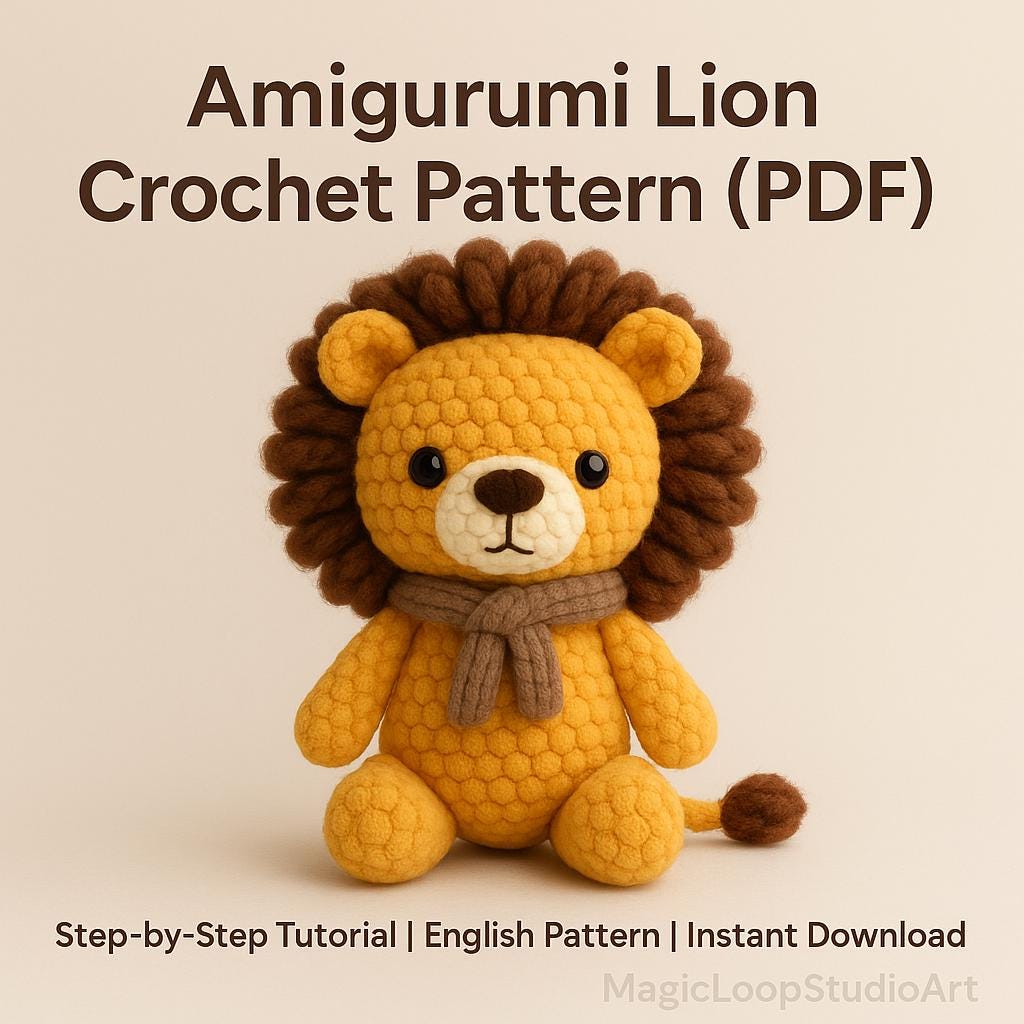Beginner Safari Lion with Scarf