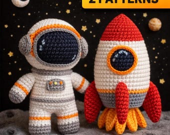 Crochet Astronaut and Rocket Pattern: Amigurumi Space Toy Set (PDF Tutorial)