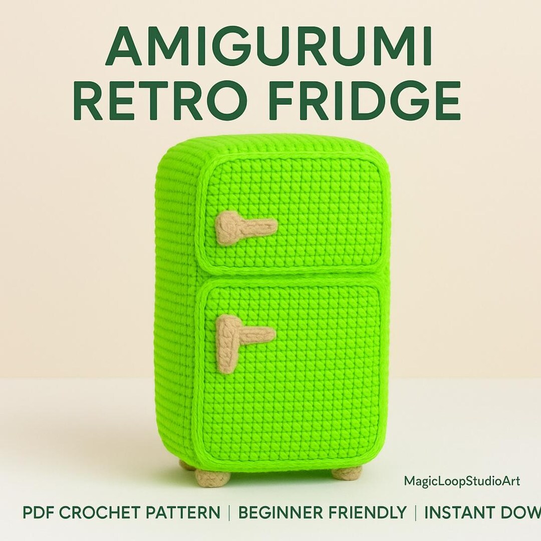 Amigurumi Retro Refrigerator Crochet Pattern PDF – Vintage Fridge Toy ...
