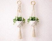 Boho & Modern Macrame Plant Hanger Set – 2 PDF Patterns | Beginner Crochet and Macrame Home Decor