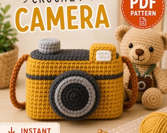 Amigurumi Camera Crochet Pattern, Toy Camera Tutorial, Photography Gift (PDF Download)